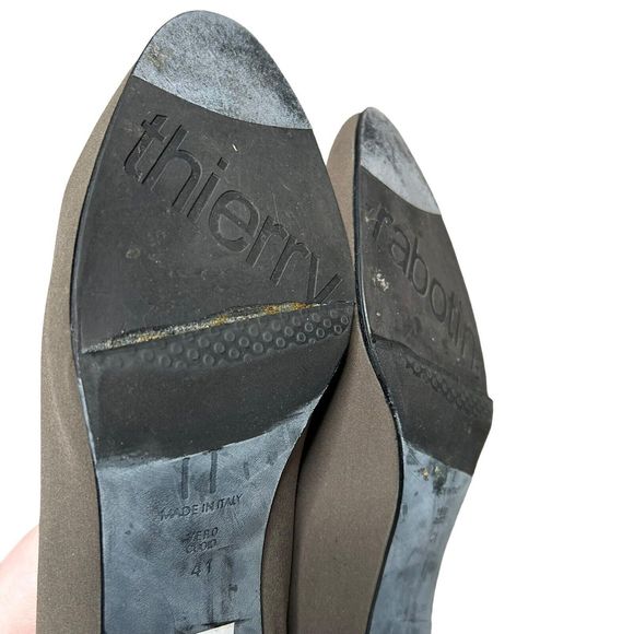 Thierry Rabotin Low Block Heel‎ Pumps Olive Green Bow Sz EU 41/ US 10.5 READ - Picture 11 of 12